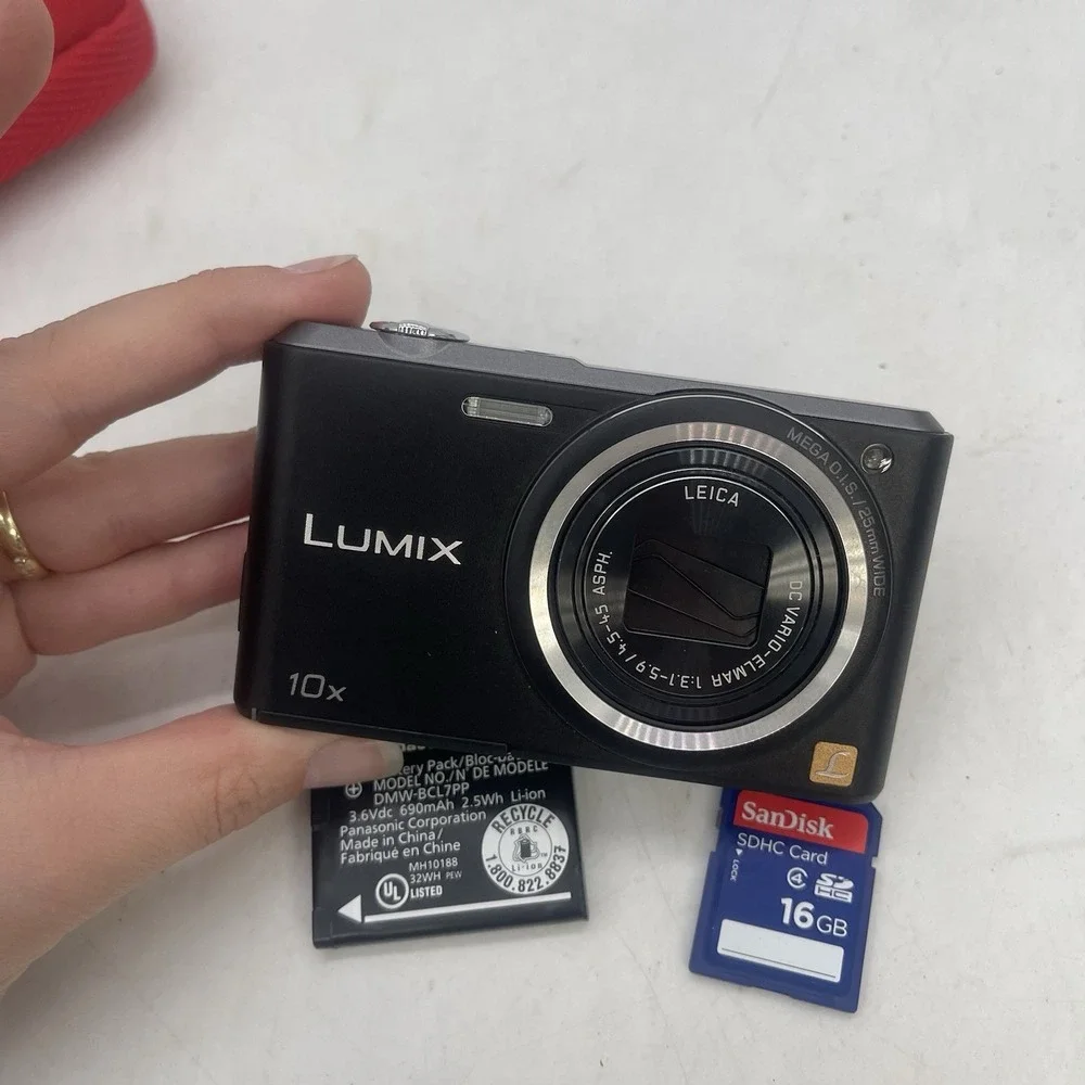 Panasonic Lumix DMC-SZ3 Compact Digital Camera Black Untested Battery & SD Card